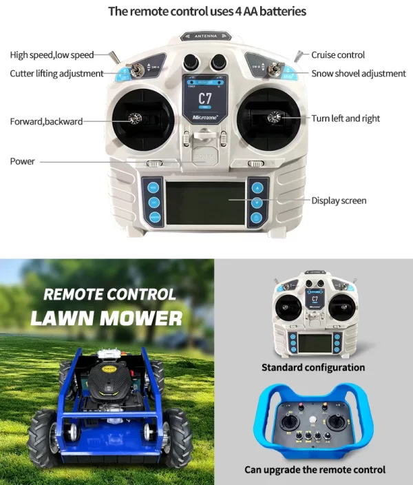 Customized     2025 Affordable New Wheeled Lawn Mower With Four Stroke Standard Lawn Mower Remote Control - Image 10