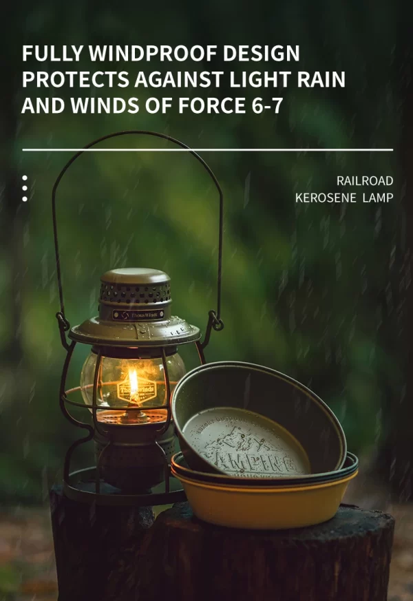 ThousWinds Railroad Camping Lantern Outdoor Lights Emotion Vintage Kerosene Oil Lamp - Image 32