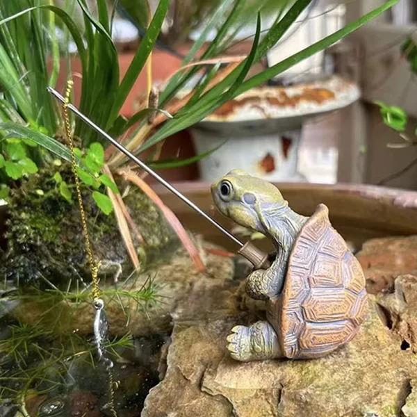 Creative Rope Fishing Turtle Statue - Image 3