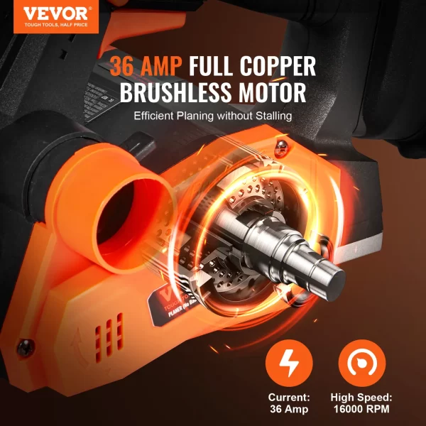 VEVOR Cordless Electric Hand Planer 3-1/4" Width 16500 RPM - Image 3