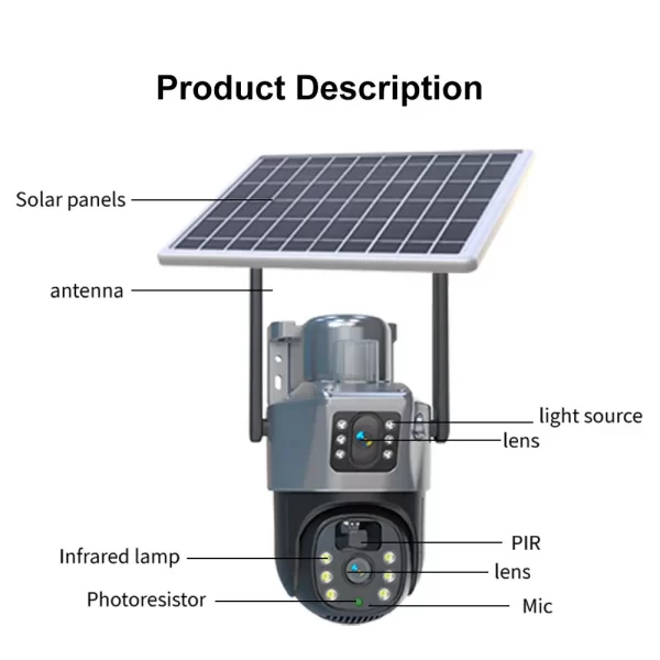 8MP 4K WiFi Solar Camera Outdoor Wireless CCTV Surveillance Camera With Solar Panel - Image 23