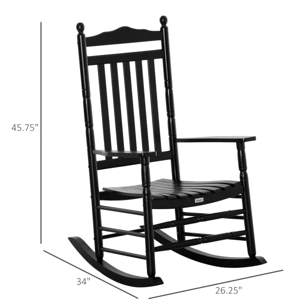 Wooden Rocking chair Traditional Porch Rocker for Outdoor Indoor - Image 10