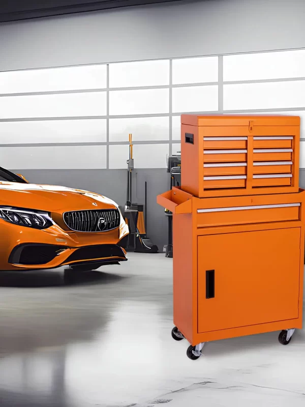 Tool Chest, 5-Drawer Rolling Tool Storage Cabinet with Detachable Top Tool Box - Image 7