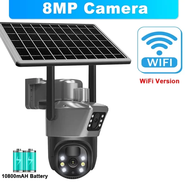 8MP 4K WiFi Solar Camera Outdoor Wireless CCTV Surveillance Camera With Solar Panel - Image 9