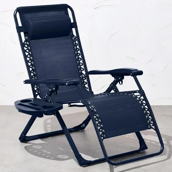 Monochromatic Folding Patio Recliner w/Side Tray - Image 12
