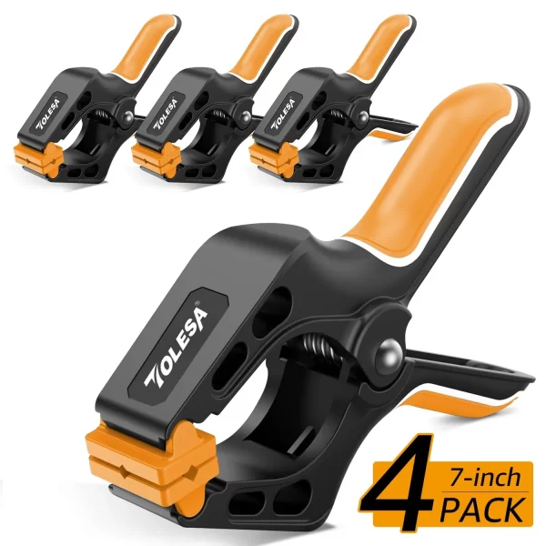 TOLESA 7" Spring Clamps Heavy Duty 4PCS Large Plastic Clamps