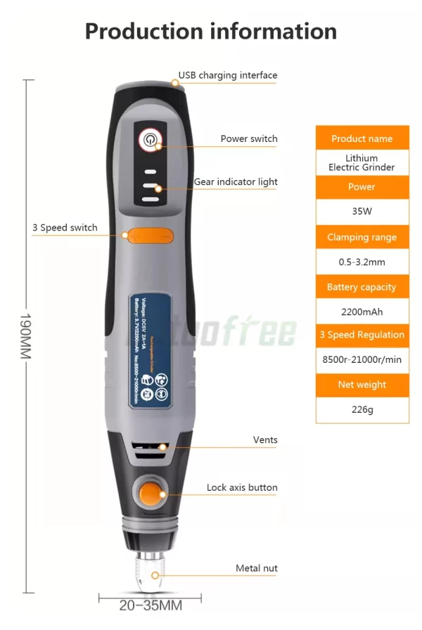 35W USB Cordless Rotary Tool Dremel DIY Mini Drill Engraving Pen - Image 23
