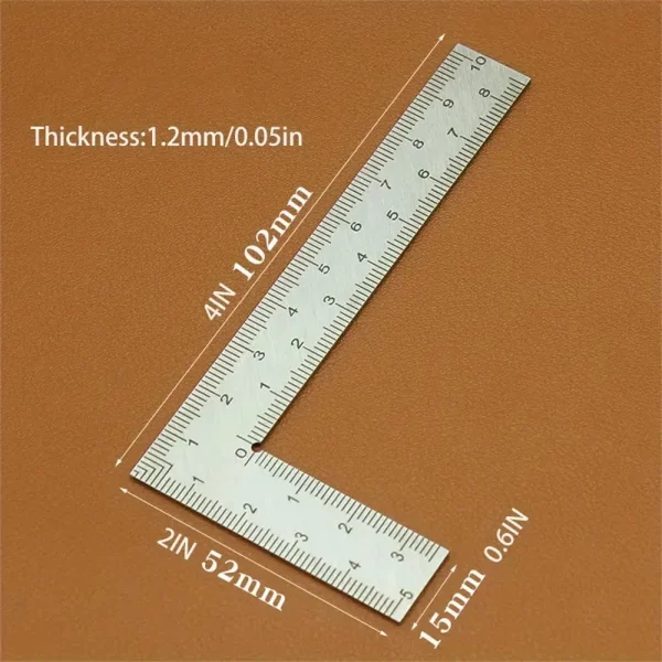 Mini Stainless Steel L-Shaped Double-Sided Precision Scale Ruler - Image 8