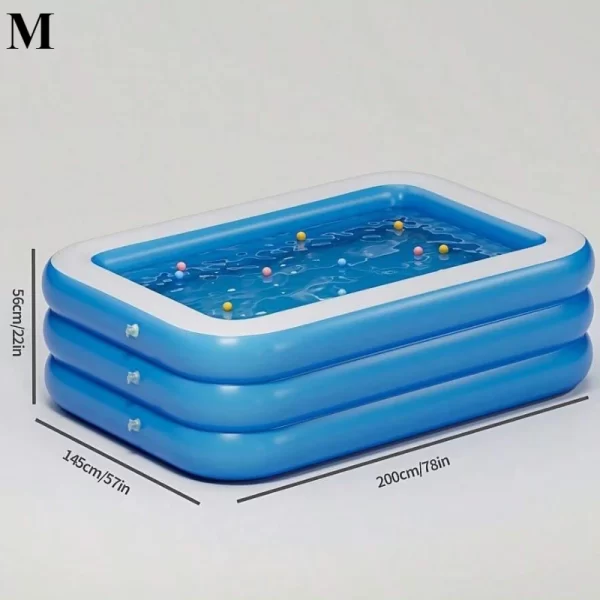 Three Ring Raised and Thickened Single Bottom Square Family Inflatable Swimming Pool - Image 8