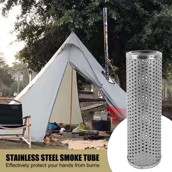 Firewood Stove Chimney Stainless Tent Stove Pipe Mesh Anti-scalding Cover