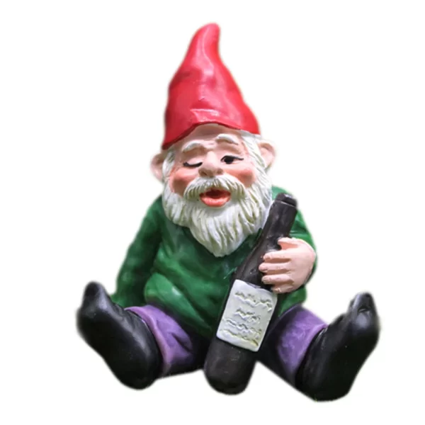 1pc Fairy Garden Drunk Gnomes Miniature Ornaments Set Mini Dwarf Bonfire Statues - Image 15