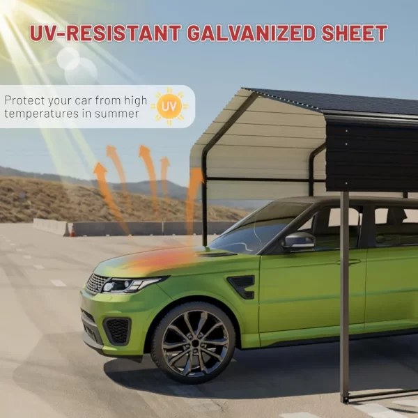 10x15 FT Metal Carport with Heavy Duty Metals Frame & Galvanized Steel Roof - Image 6
