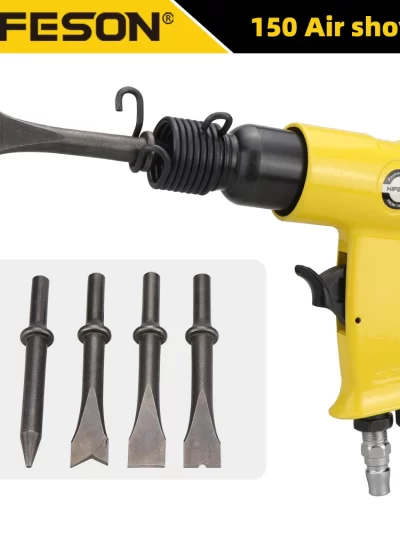 HIFENSON 120mm Air Hammer Pneumatic Tools with 4 Chisels set