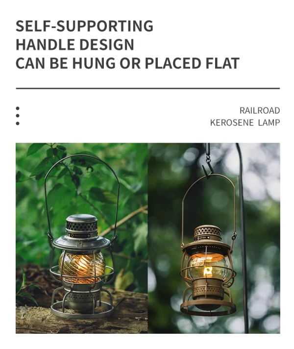 ThousWinds Railroad Camping Lantern Outdoor Lights Emotion Vintage Kerosene Oil Lamp - Image 31