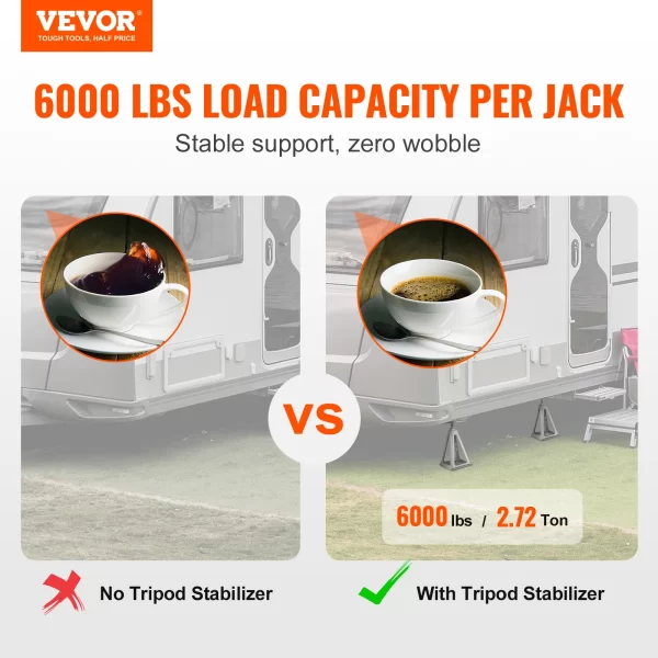 VEVOR RV Stabilizer Jacks 4 Pack Aluminum RV Leveling Jacks 6000 Lbs - Image 2