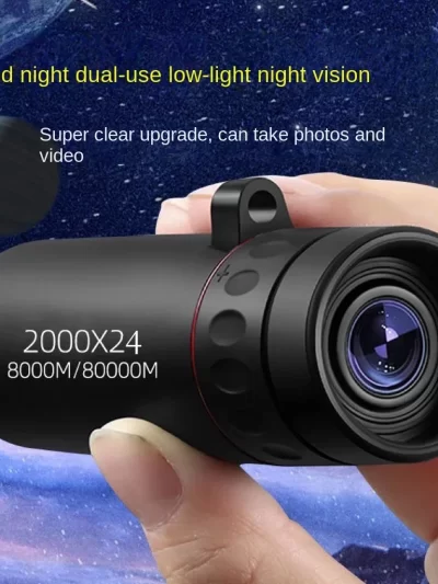 2000x24 HD Monocular Telescope Mini Portable Mobile Phone Telescope with Holder