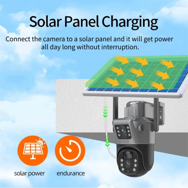 8MP 4K WiFi Solar Camera Outdoor Wireless CCTV Surveillance Camera With Solar Panel - Image 2