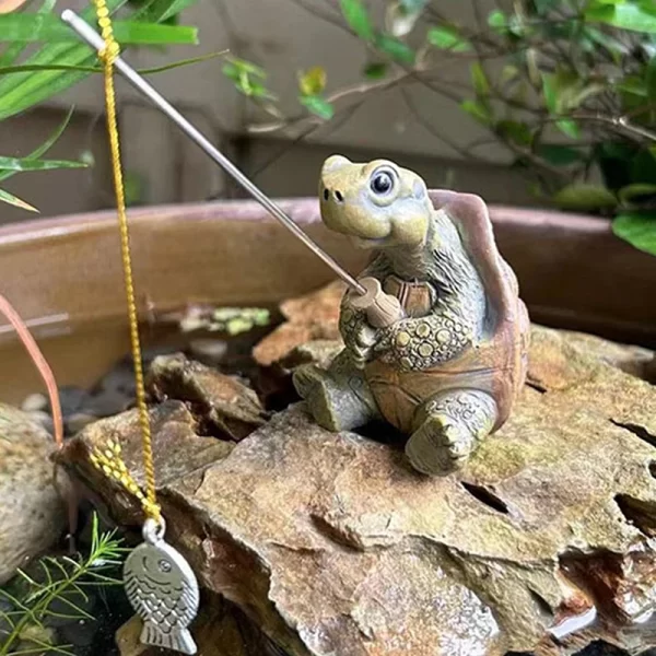 Creative Rope Fishing Turtle Statue - Image 5