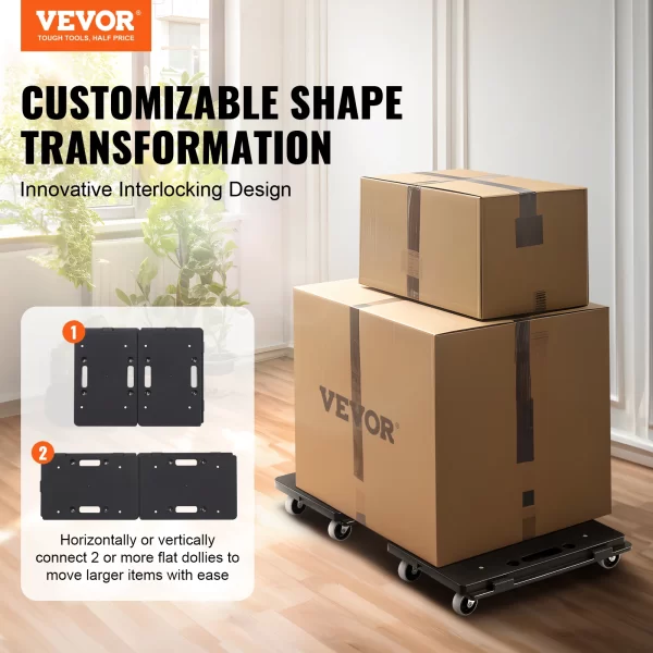 VEVOR 2 Pack Furniture Mover Pallet Trolley 500 lbs Each Count with 4 Wheels - Image 2