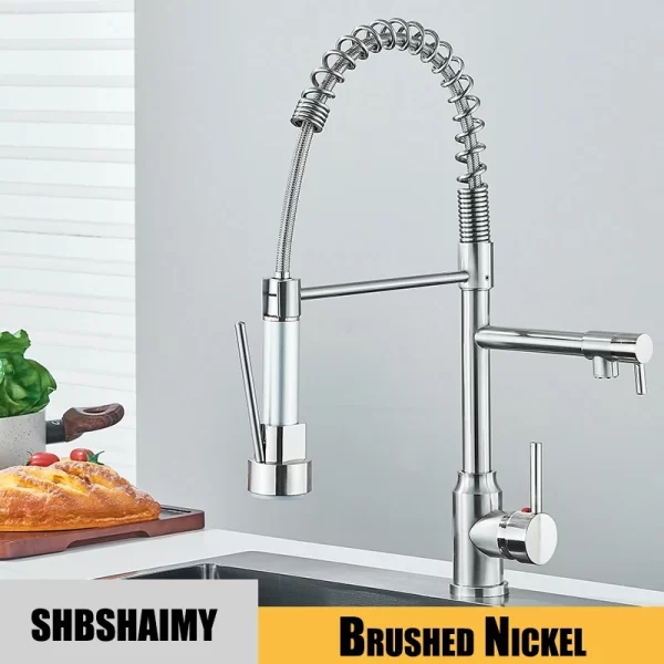 Black Kitchen Sink Faucet Pull Down Hot and Cold Water Mixer - Image 20