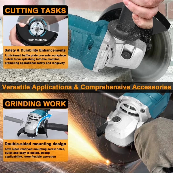 125 Type Electric Angle Grinder Brushless Motor Electric Grinding Tools Handheld - Image 2