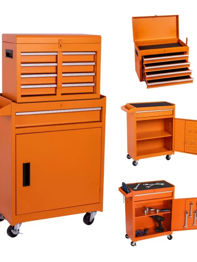 Tool Chest, 5-Drawer Rolling Tool Storage Cabinet with Detachable Top Tool Box