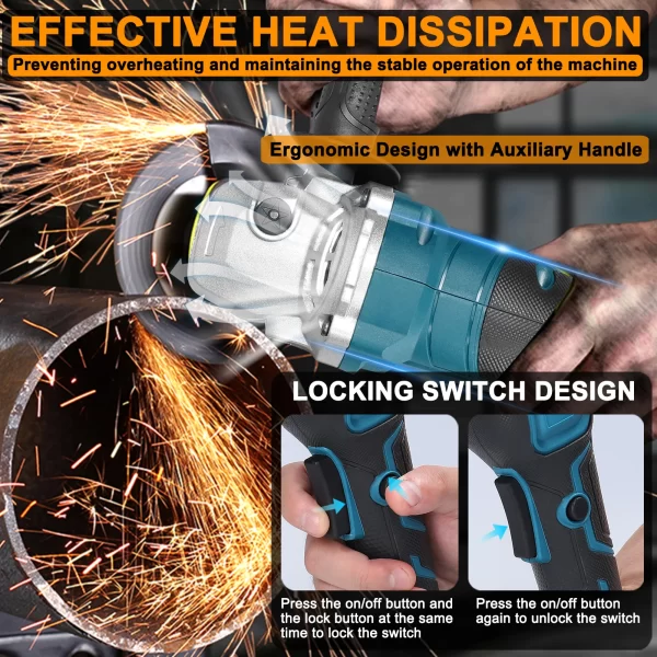 125 Type Electric Angle Grinder Brushless Motor Electric Grinding Tools Handheld - Image 4