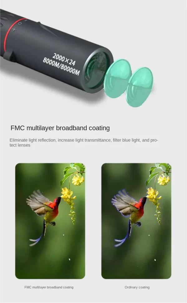 2000x24 HD Monocular Telescope Mini Portable Mobile Phone Telescope with Holder - Image 10