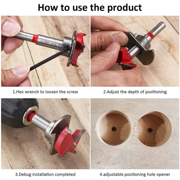 1/5PCS Positioning Hole Saw Kit Carbide Drill Bits Set - Image 6
