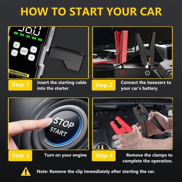 7000A Car Jump Starter with Air Compressor Battery Booster - Image 5