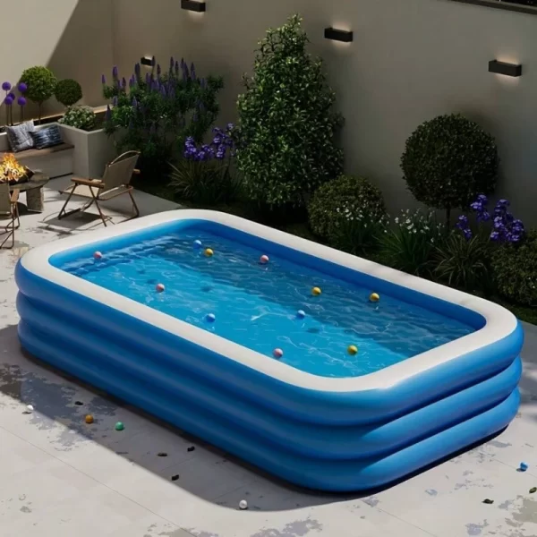 Three Ring Raised and Thickened Single Bottom Square Family Inflatable Swimming Pool - Image 11