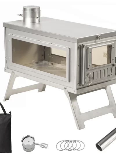 Portable Camping Tent Stove Ultralight Stainless Steel Foldable Wood Burner Stove