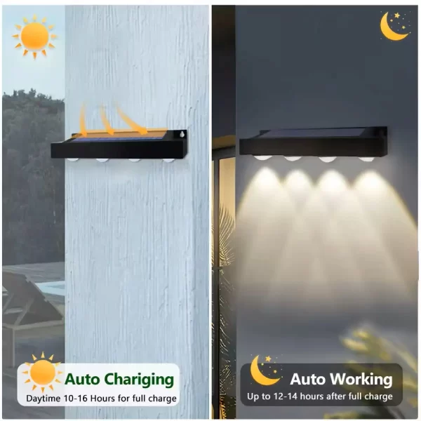 1/2/4 PCS  Solar Wall Light 4/8LED - Image 13