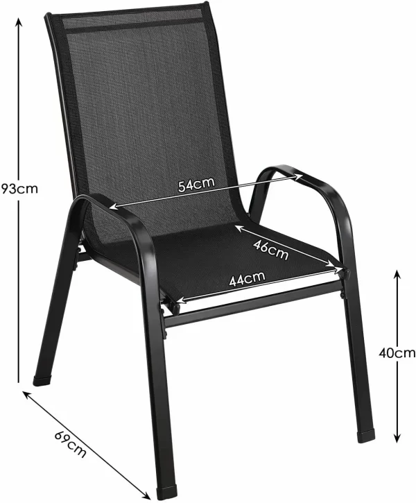 4PCS Garden Chairs Steel-iron+Teslin Fabric Folding High Back Balcony Chair - Image 11