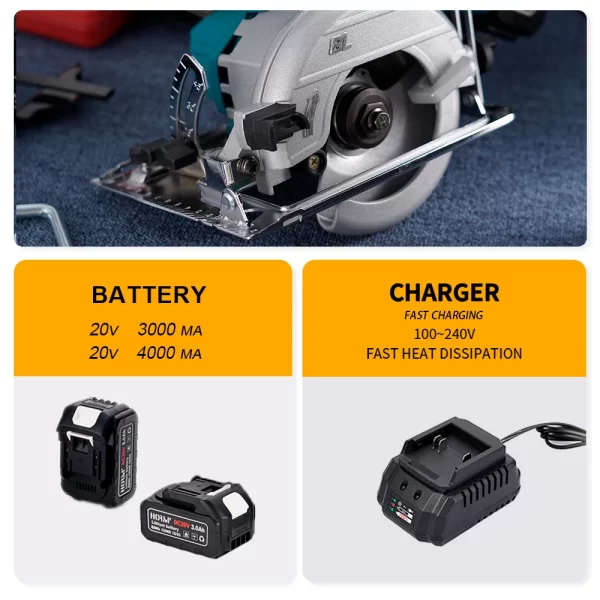 Hormy Brushless 5In Electric Circular Saw 125mm Mini Cordless Makita 18V Lithium Battery - Image 11