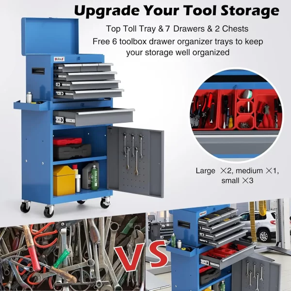 Tool Chest 7-Drawer | 40'' Large Rolling Tool Chest with wheels - Image 5