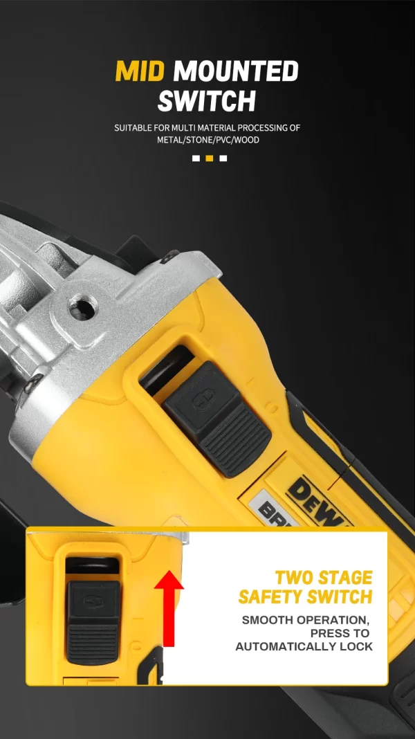 DEWALT DCG405 125mm 18V Lithium Battery Brushless Flat Head Angle Grinder - Image 10