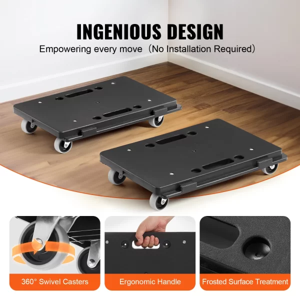 VEVOR 2 Pack Furniture Mover Pallet Trolley 500 lbs Each Count with 4 Wheels - Image 3