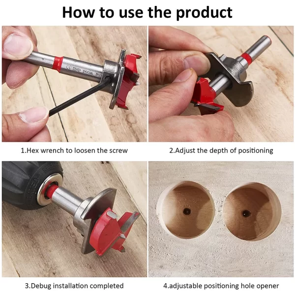 1/5PCS Positioning Hole Saw Kit Carbide Drill Bits Set - Image 21