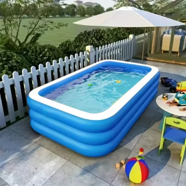 Three Ring Raised and Thickened Single Bottom Square Family Inflatable Swimming Pool - Image 2