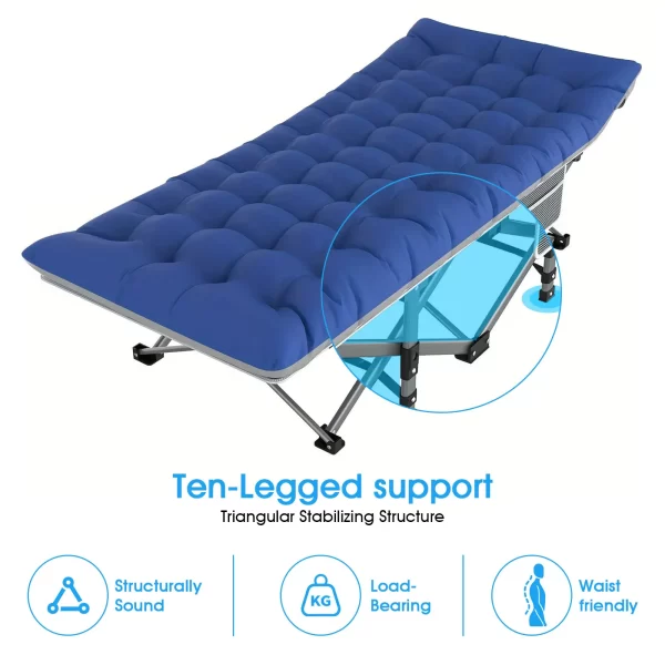 Folding Camping Cot Camp Cots Portable Heavy Duty Outdoor - Image 12