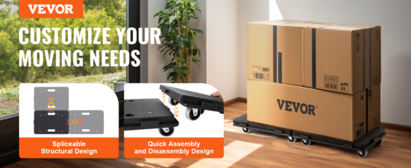 VEVOR 2 Pack Furniture Mover Pallet Trolley 500 lbs Each Count with 4 Wheels - Image 9