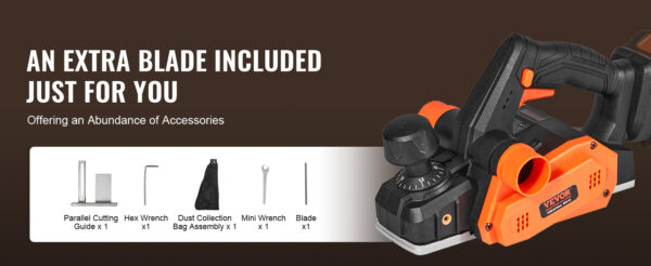 VEVOR Cordless Electric Hand Planer 3-1/4" Width 16500 RPM - Image 12