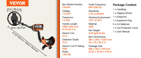 VEVOR Metal Detector for Adults & Kids 10Inch Waterproof - Image 14