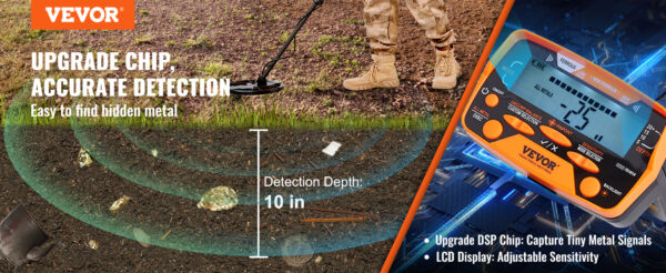 VEVOR Metal Detector for Adults & Kids 10Inch Waterproof - Image 9