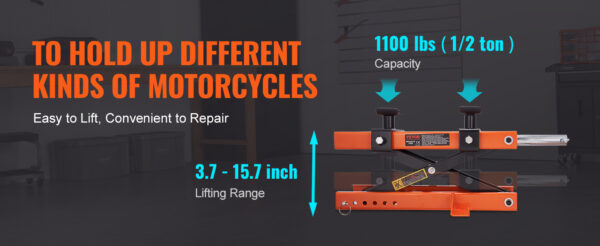 VEVOR Motorcycle Lift 500kg Motorcycle Scissor Lift Jack - Image 9