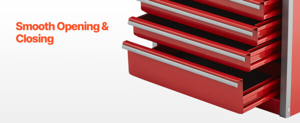 VEVOR 5-Drawer 8.6in Metal Tool Box Red/Black Portable Small Tool Chest - Image 13