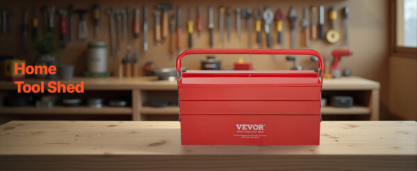VEVOR 18in Metal Tool Box 3-Tier 5-Tray Portable Folding Tool Chest - Image 16