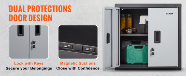 VEVOR Foldable Wall Cabinet Metal Garage Locker Mounted Tool Chest - Image 11