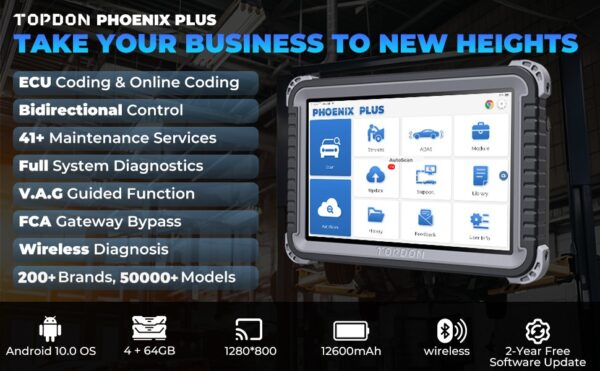 Topdon Phoenix Plus 2 Automotive Car Diagnostic Tool ECU Coding Scan - Image 7